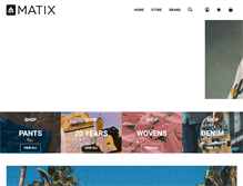 Tablet Screenshot of matixclothing.com